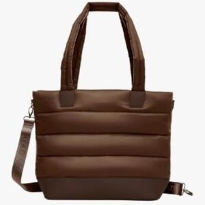 🌙 B161 Lole Brown Quilted Tote Bag